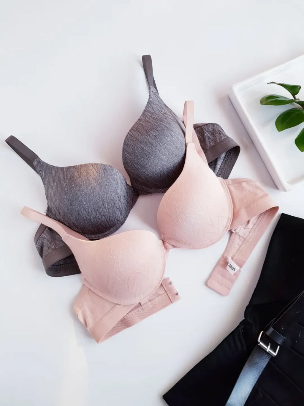 Demi Cup Soft Padded Push-up Wired Bra(167)^