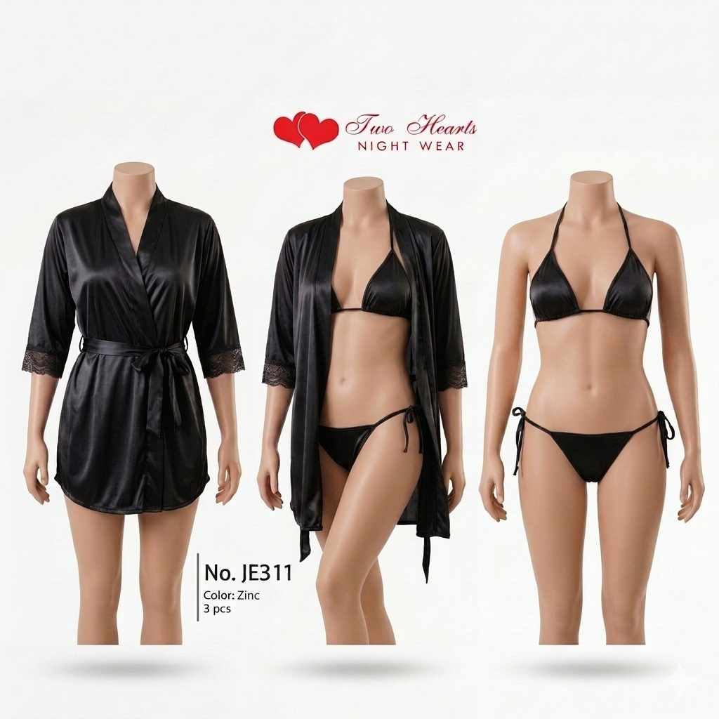 Short Silk Gown with Bikini Set JE311(C13-R2)