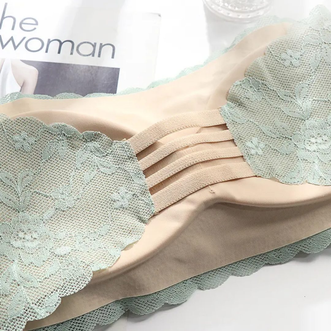Elegant Flower Pattern Seamless No Hook Bra Free size For (28-36) (039)*