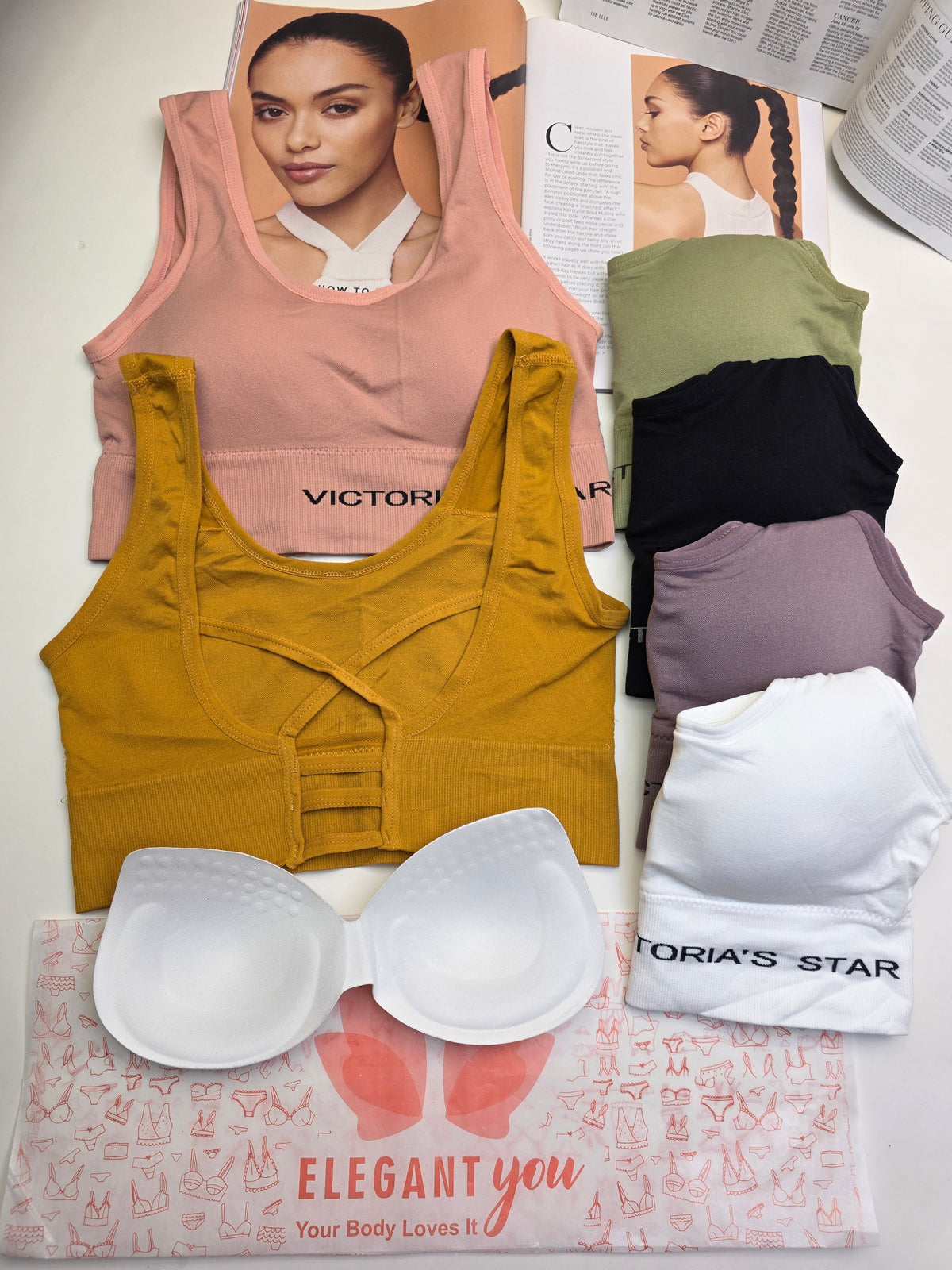 Victoria's Star WIDE STRAP SPORTS BRA Free Size For(30-36)(012)*