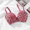(36-42)C Leopard Print lace Thin Pad  C Cupsize  Wired Bra(145)*