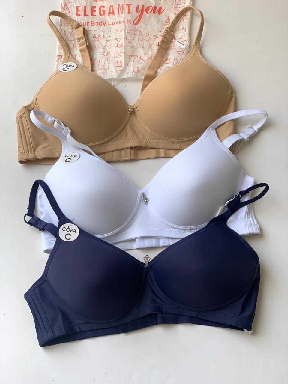 (36-42)C Full Coverage Thin Pad T-Shirt Bra(144)