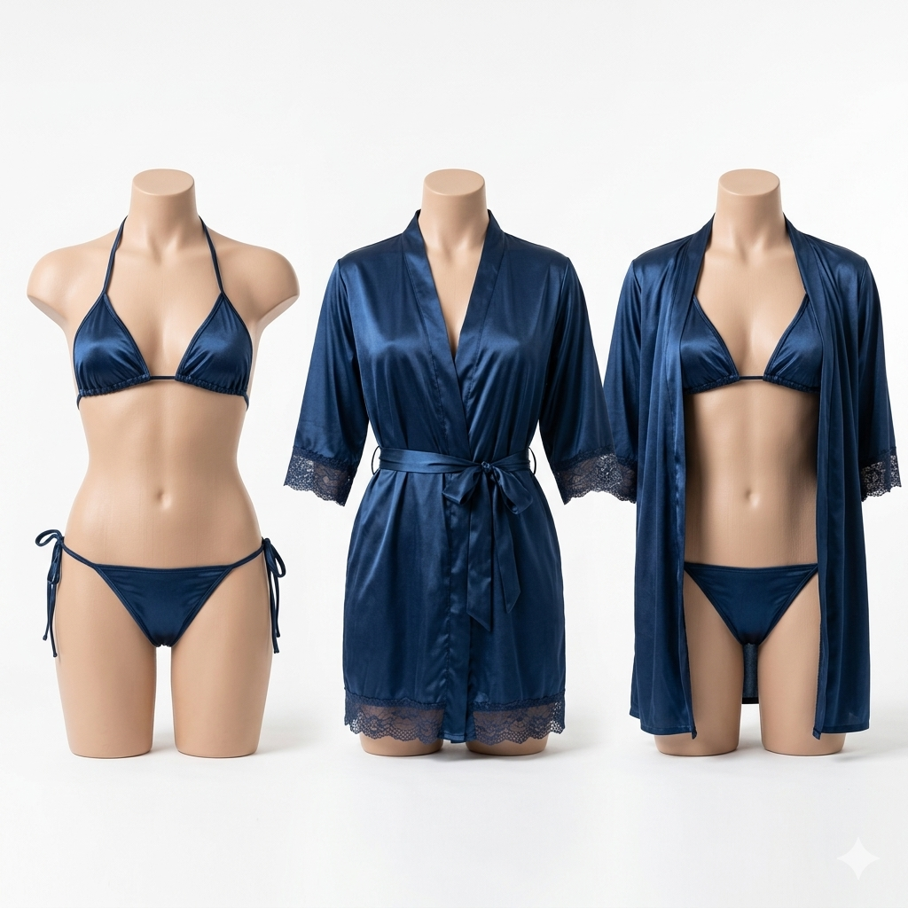 Short Silk Gown with Bikini Set JE311(C13-R2)