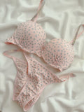 Elegant Heart Design Bra Panty Set