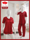 3 Piece Silk Sleepwear with Boxer and Trouser(8037)(C11-R1)
