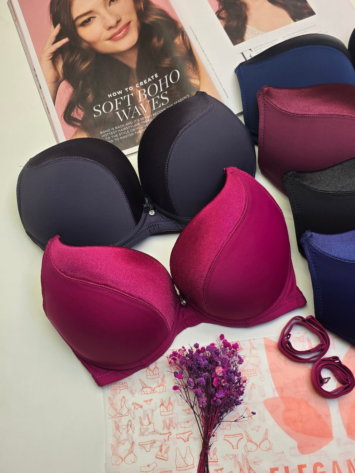 (34-40)Binny's Padded Push-up Wired Bra*3029(161)