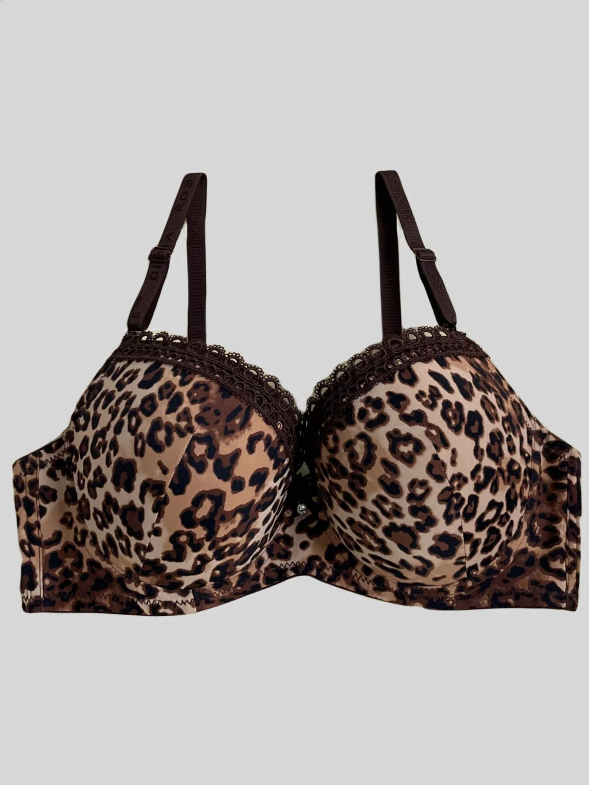 (36-42)C Leopard Print lace Thin Pad  C Cupsize  Wired Bra(145)*