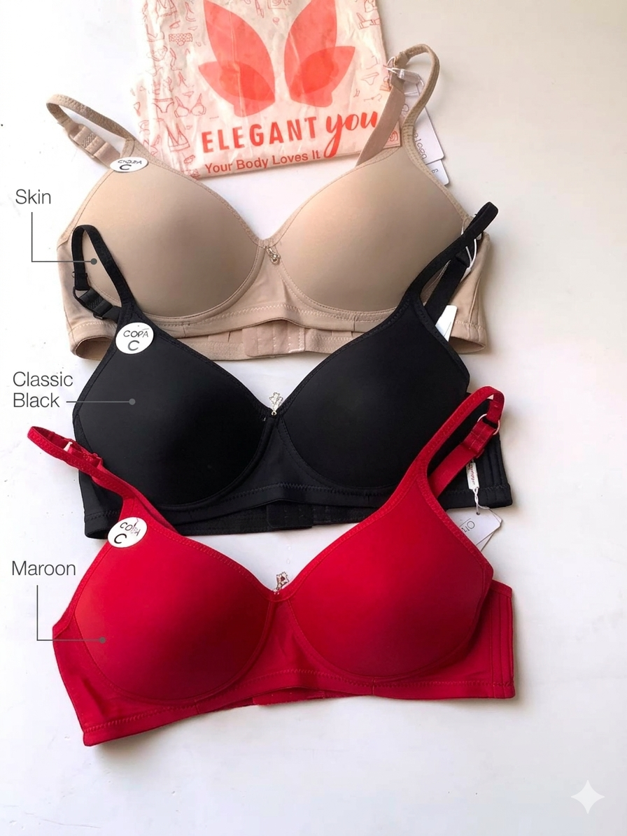 (36-42)C Full Coverage Thin Pad T-Shirt Bra(144)
