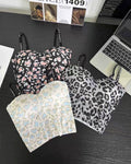 (34-40) Seamless Chittah Print Soft Pad Tank Top(002)*