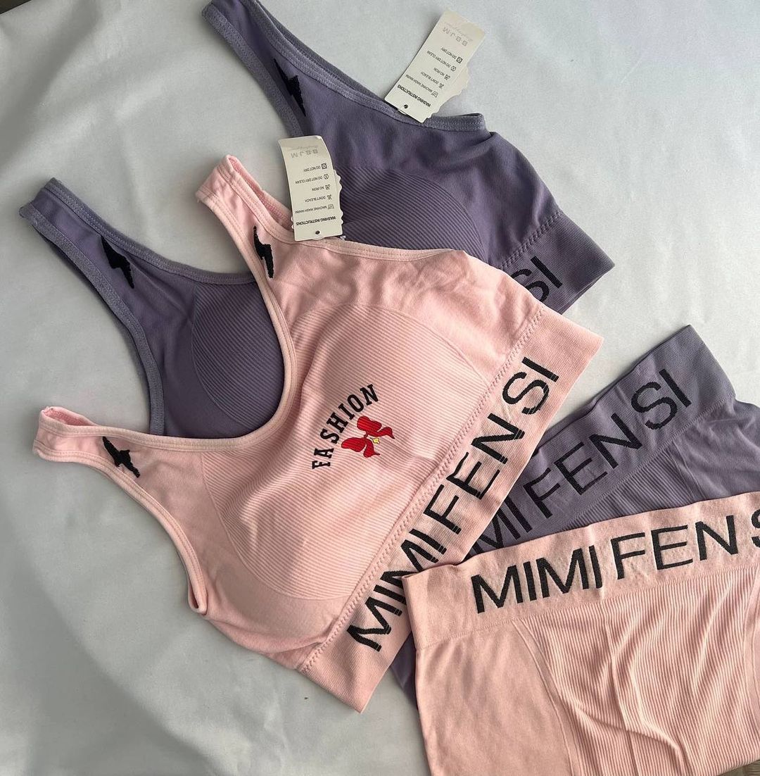 (36-42)  Wide Strap Sports Bra and Shorts Set (307)*