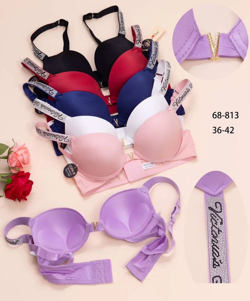 (36-42)B Victoria Secret Soft Push-up Pad Bra Panty Set(R4)