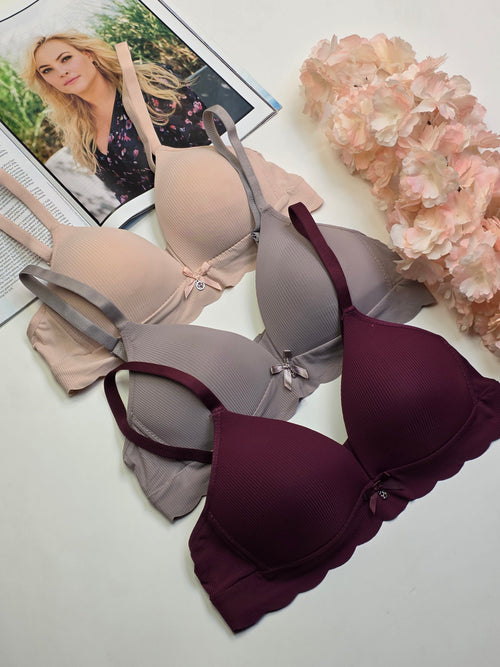 (32-38)b size Daily wear Thin-Pad Non-Wired Seamless Bra(308)^