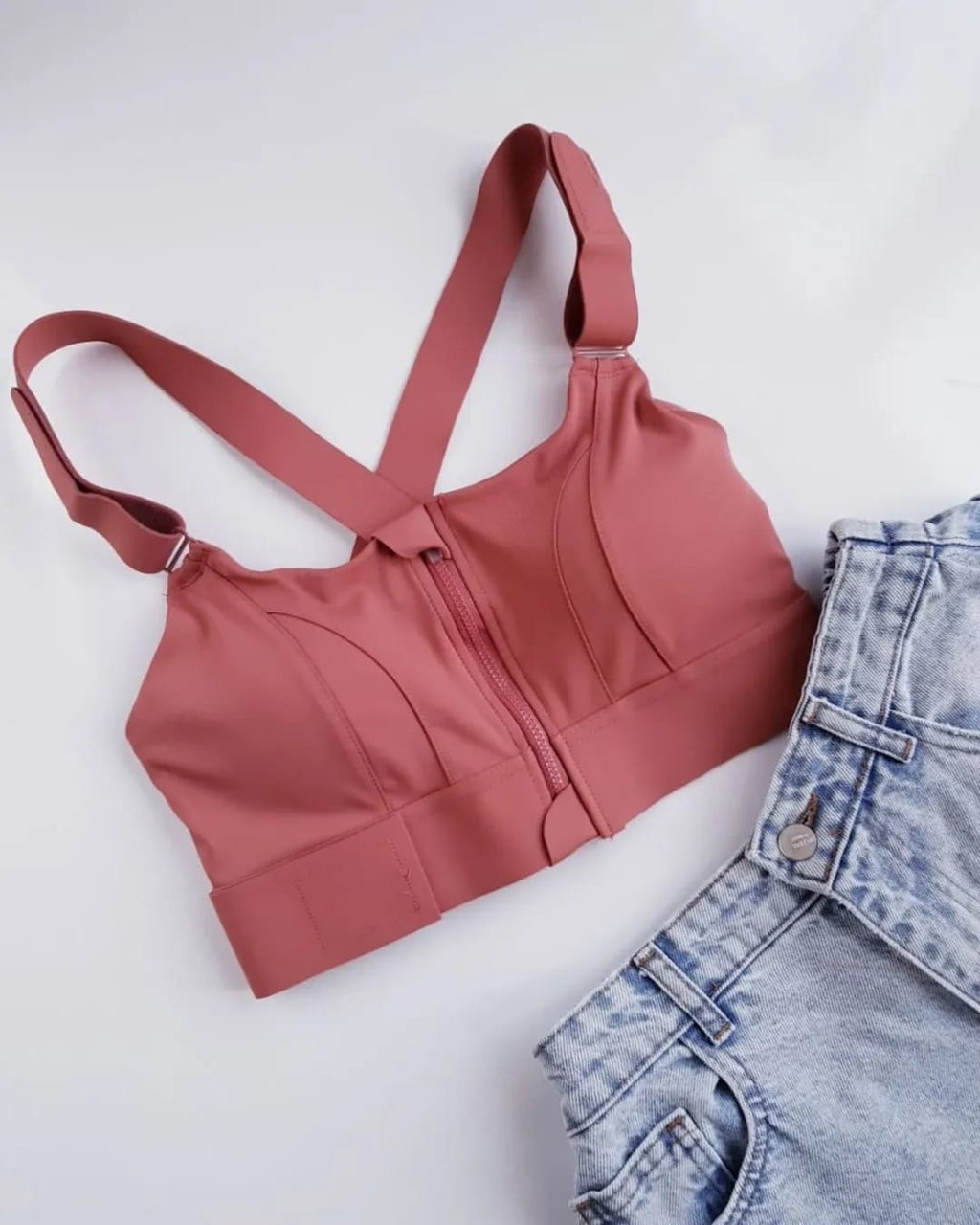 (42-46)High Impact,A+ Quality, Ultimate Comfort, Sports Bra, Zipper(047)