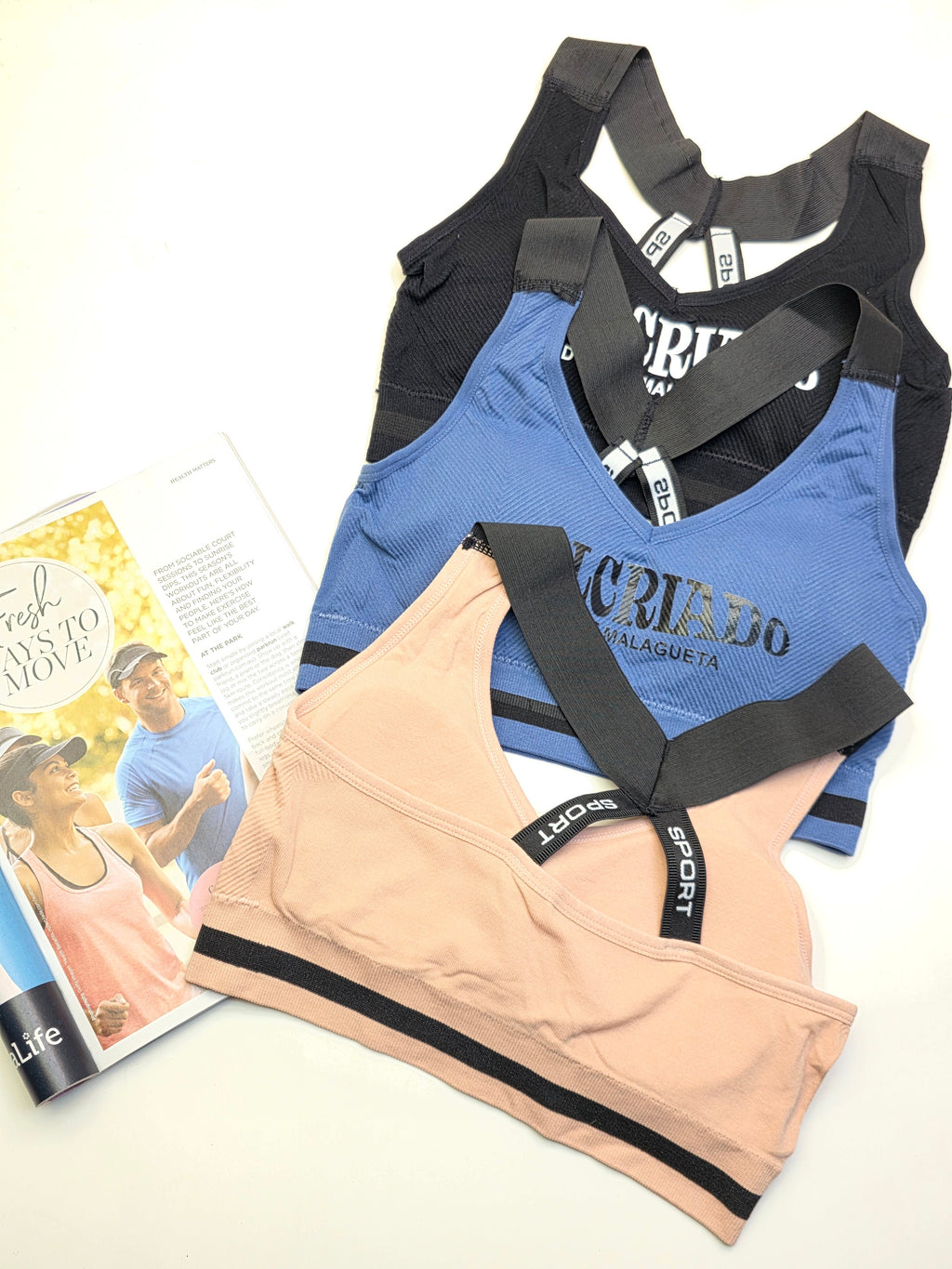 (30-38)WIDE STRAP Criss Cross Back Sports Bra x Malcriado (030)*