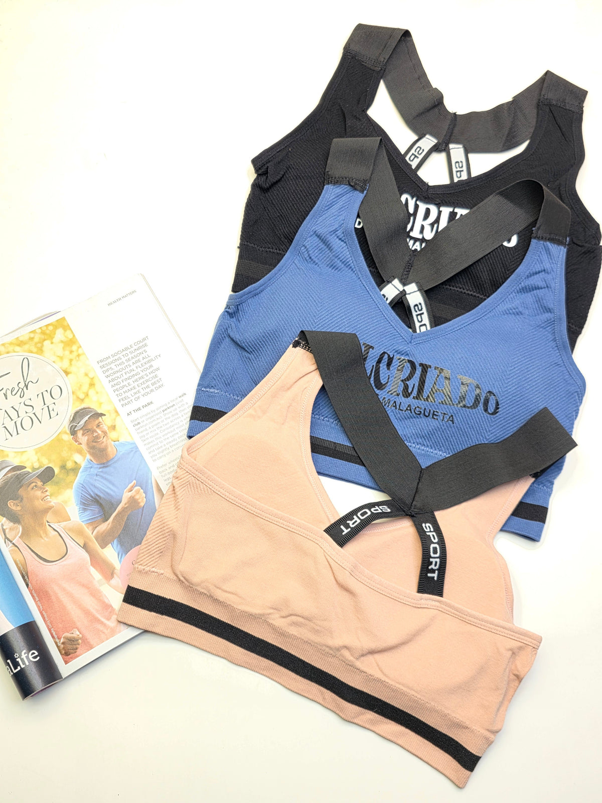 (30-38)WIDE STRAP Criss Cross Back Sports Bra x Malcriado (030)*