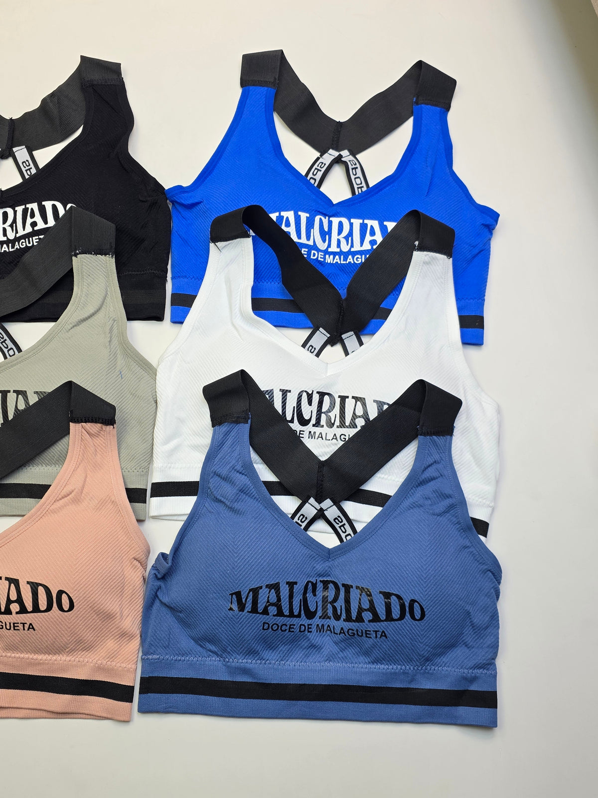 (30-38)WIDE STRAP Criss Cross Back Sports Bra x Malcriado (030)*