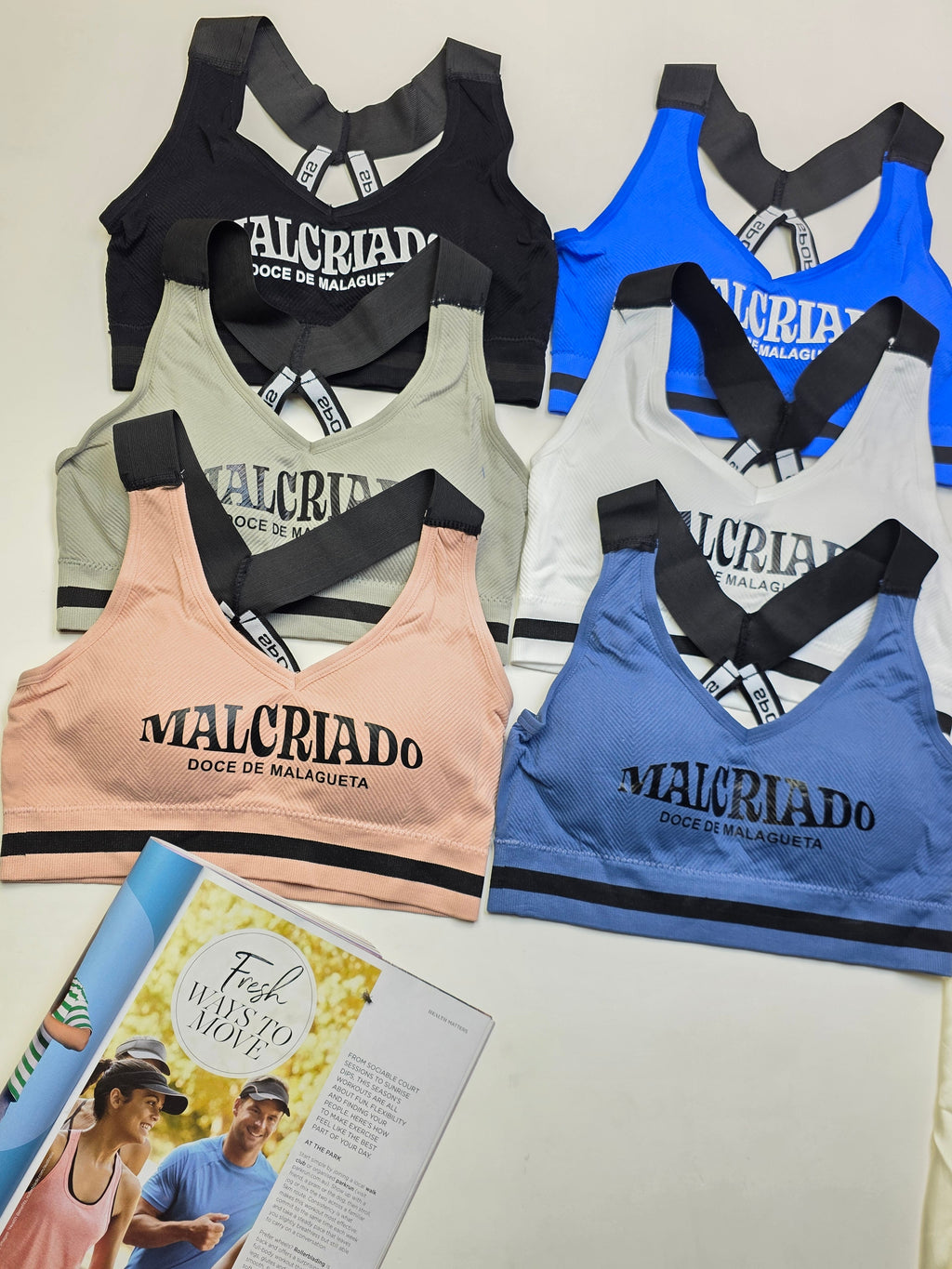 (30-38)WIDE STRAP Criss Cross Back Sports Bra x Malcriado (030)*