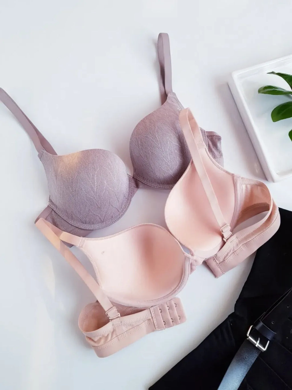 Demi Cup Soft Padded Push-up Wired Bra(167)^