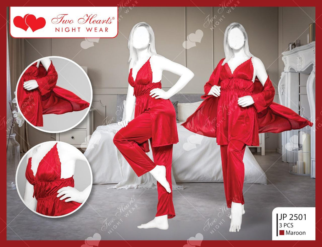 Elegant 3 Piece Nighty with Trouser JP2501(C12-R3)