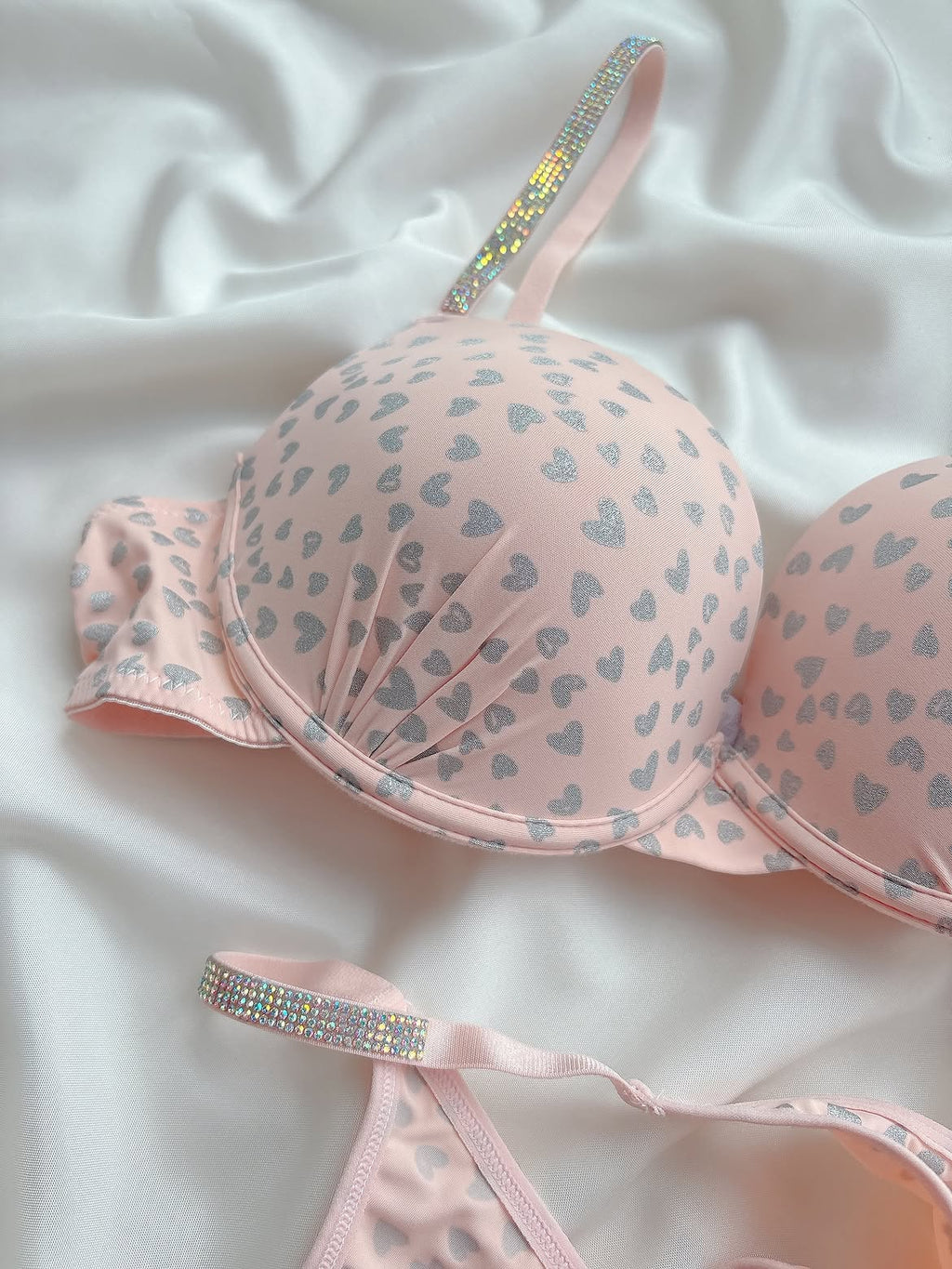 Elegant Heart Design Bra Panty Set