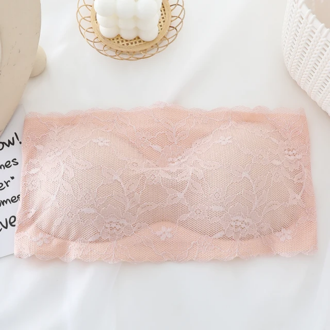 Elegant Flower Pattern Seamless No Hook Bra Free size For (28-36) (039)*