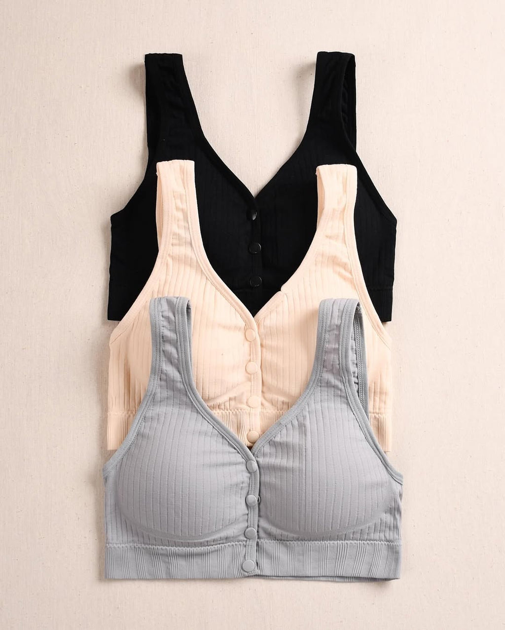 Wide Shoulder Front Button Sports Bra(039)