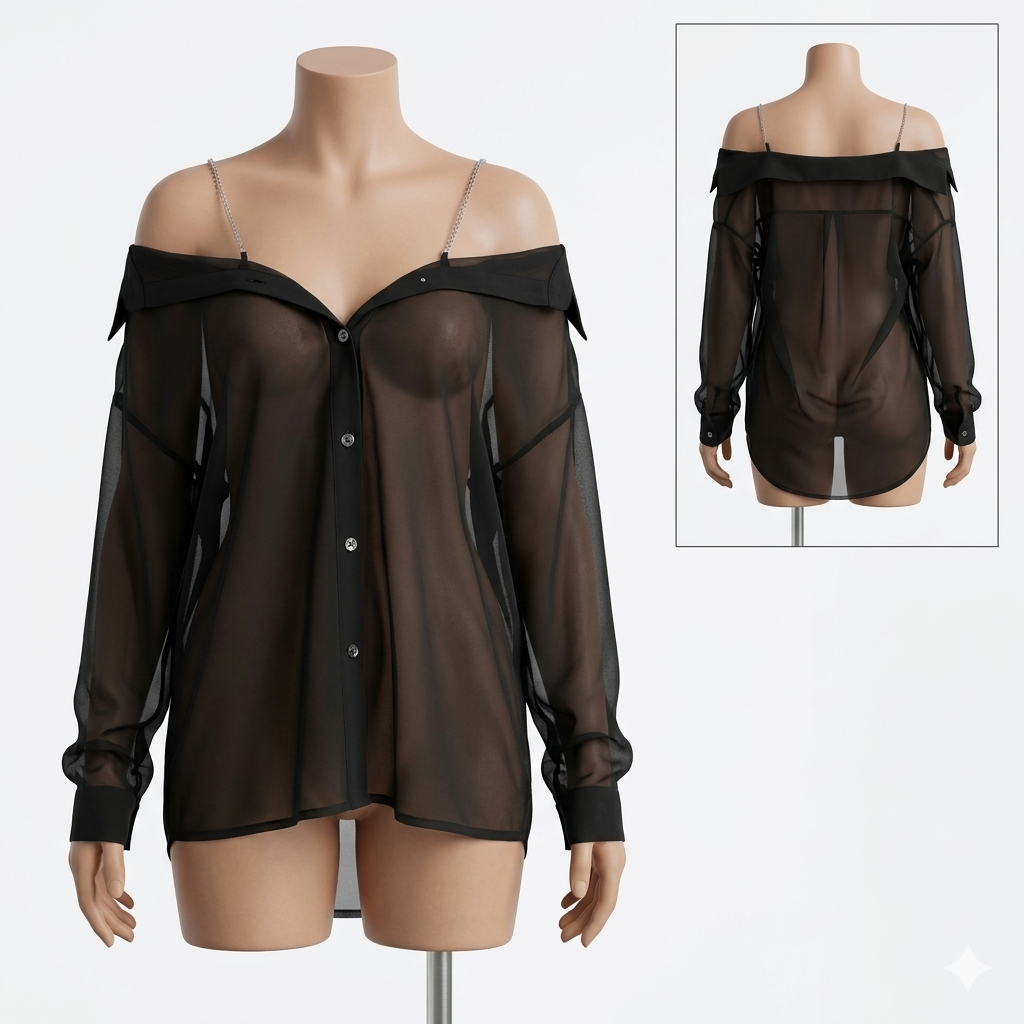 Women Off Shoulder Babydoll Shirt (T-A24)